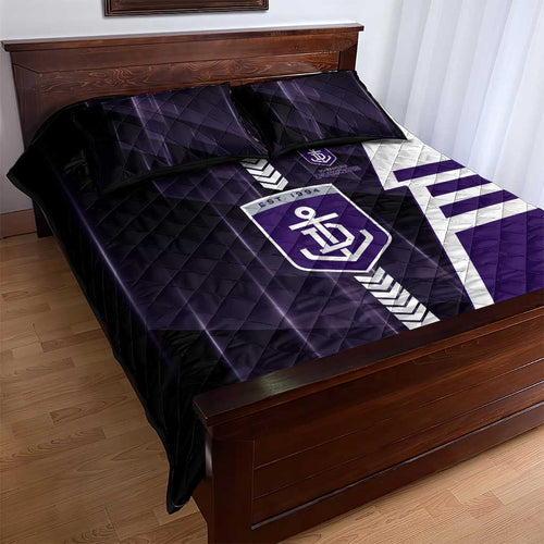 Fremantle Dockers Quilt Bed Set Modern Geometric Sports Graphic Style