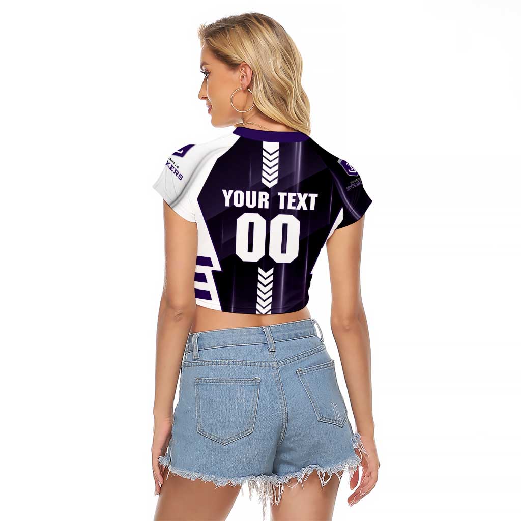 Personalized Fremantle Dockers Raglan Cropped T Shirt Modern Geometric Sports Graphic Style
