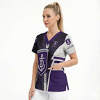 Personalized Fremantle Dockers Scrub Top Modern Geometric Sports Graphic Style