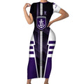 Personalized Fremantle Dockers Short Sleeve Bodycon Dress Modern Geometric Sports Graphic Style