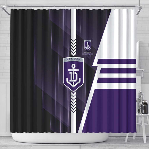 Fremantle Dockers Shower Curtain Modern Geometric Sports Graphic Style