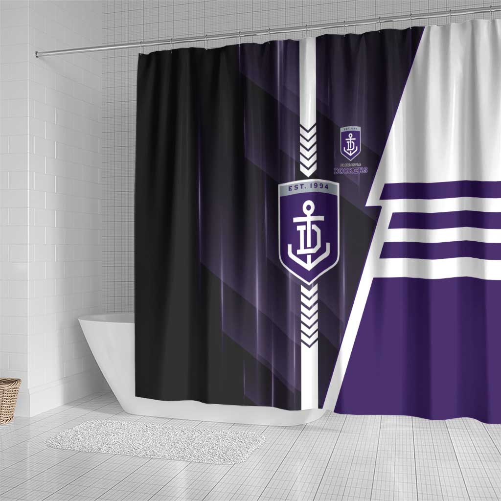 Fremantle Dockers Shower Curtain Modern Geometric Sports Graphic Style