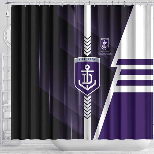 Fremantle Dockers Shower Curtain Modern Geometric Sports Graphic Style