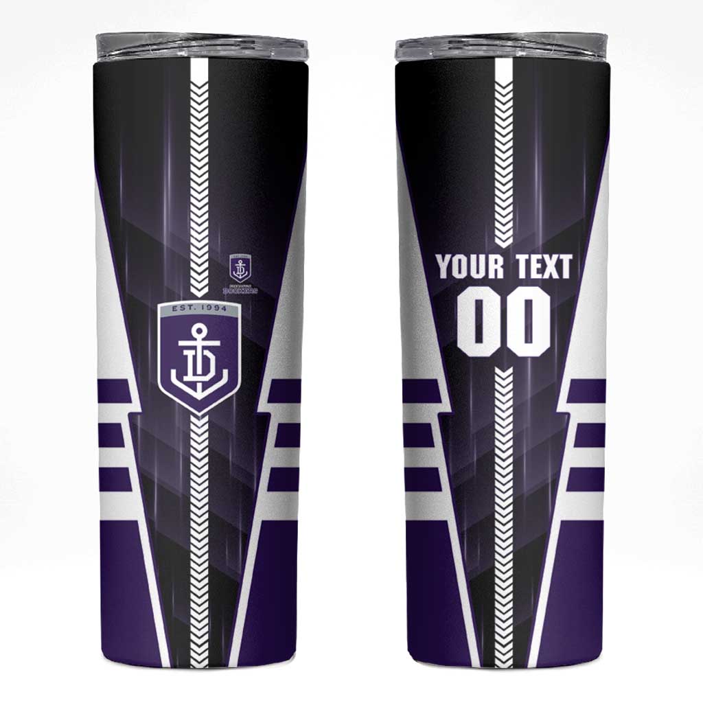 Personalized Fremantle Dockers Skinny Tumbler Modern Geometric Sports Graphic Style