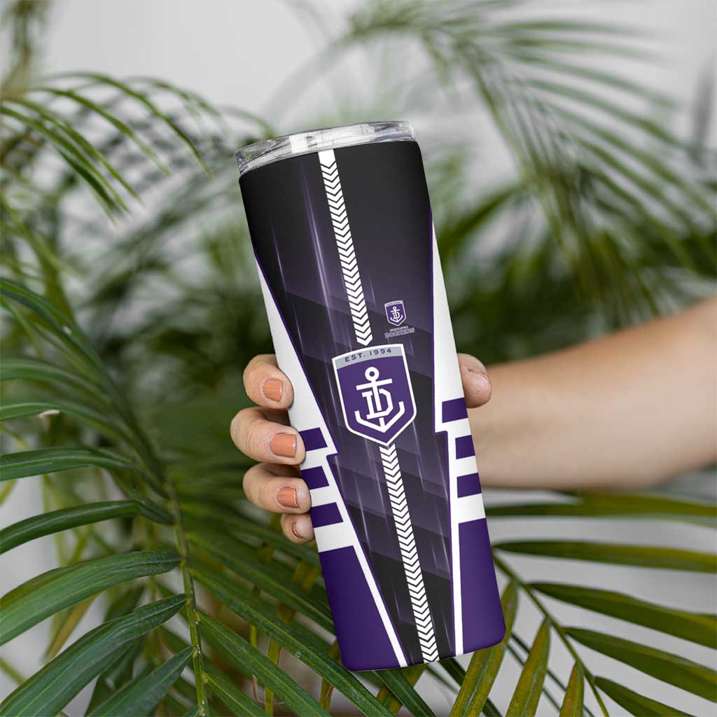 Personalized Fremantle Dockers Skinny Tumbler Modern Geometric Sports Graphic Style