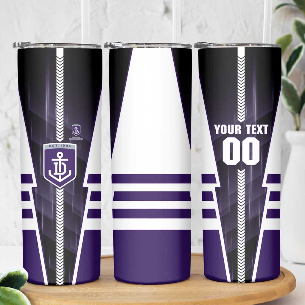 Personalized Fremantle Dockers Skinny Tumbler Modern Geometric Sports Graphic Style