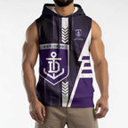 Personalized Fremantle Dockers Sleeveless Hoodie Modern Geometric Sports Graphic Style