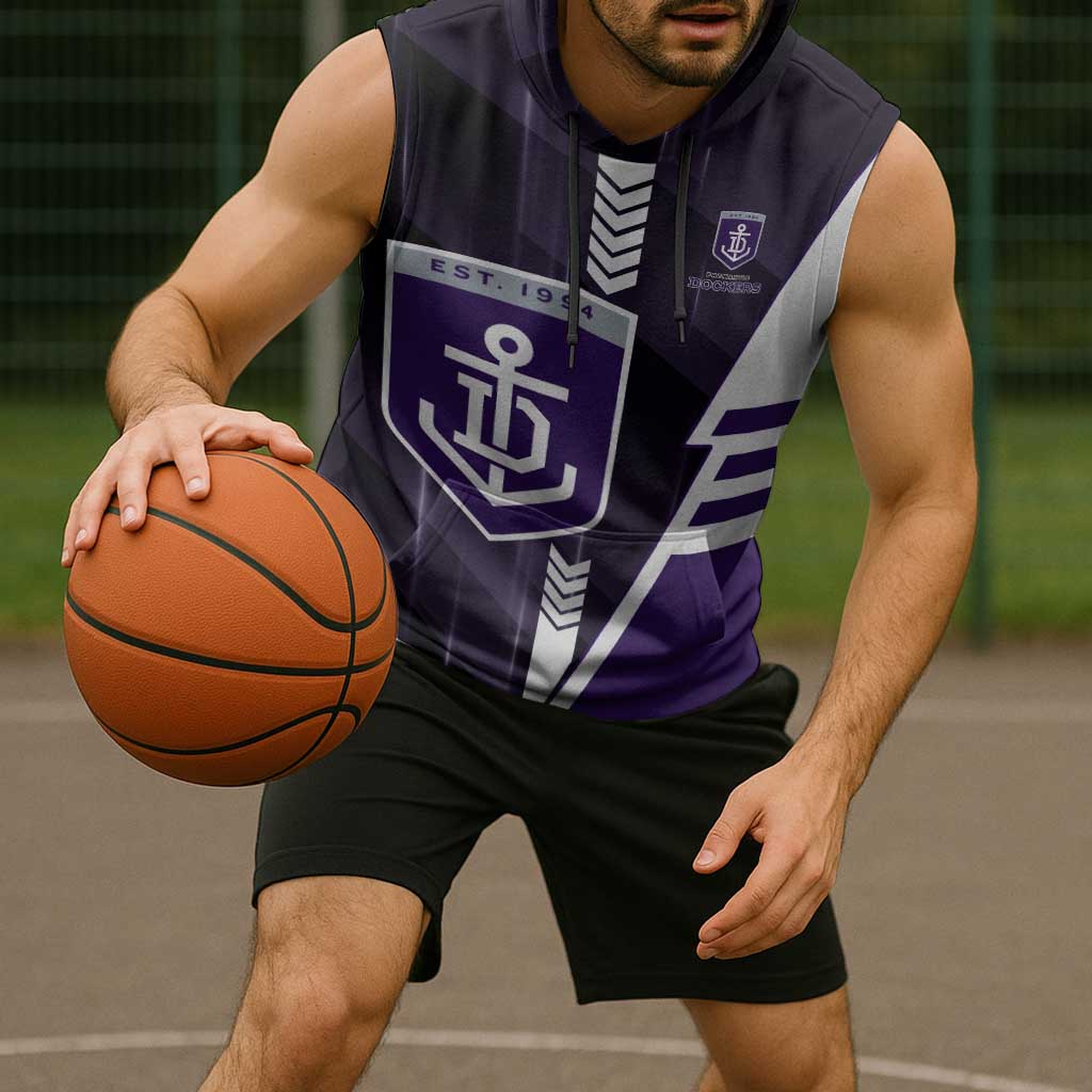 Personalized Fremantle Dockers Sleeveless Hoodie Modern Geometric Sports Graphic Style