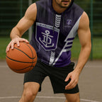 Personalized Fremantle Dockers Sleeveless Hoodie Modern Geometric Sports Graphic Style