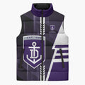 Personalized Fremantle Dockers Sleeveless Puffer Jacket Modern Geometric Sports Graphic Style