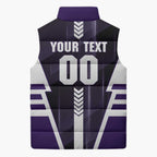 Personalized Fremantle Dockers Sleeveless Puffer Jacket Modern Geometric Sports Graphic Style