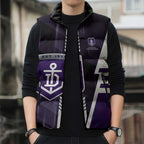 Personalized Fremantle Dockers Sleeveless Puffer Jacket Modern Geometric Sports Graphic Style