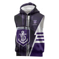 Personalized Fremantle Dockers Sleeveless Zip Hoodie Modern Geometric Sports Graphic Style