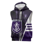 Personalized Fremantle Dockers Sleeveless Zip Hoodie Modern Geometric Sports Graphic Style