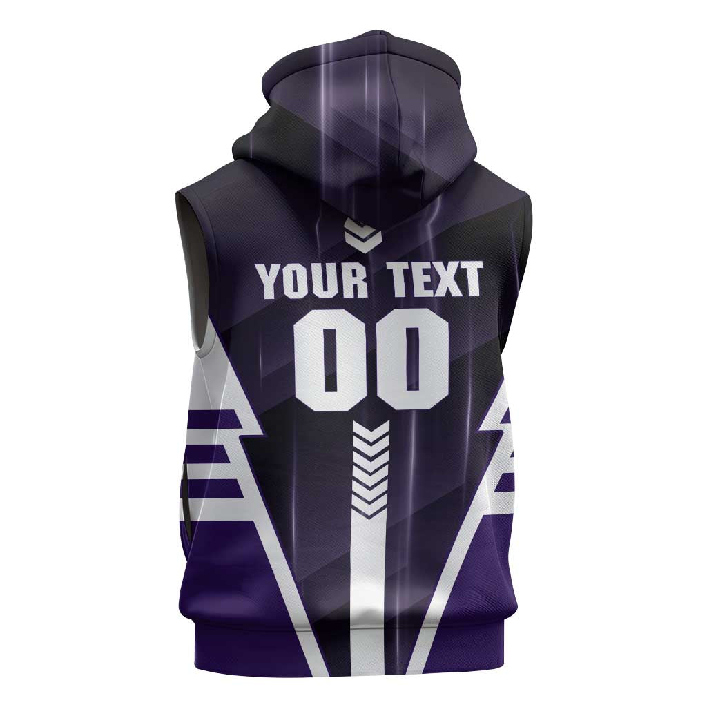 Personalized Fremantle Dockers Sleeveless Zip Hoodie Modern Geometric Sports Graphic Style