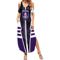 Personalized Fremantle Dockers Summer Maxi Dress Modern Geometric Sports Graphic Style