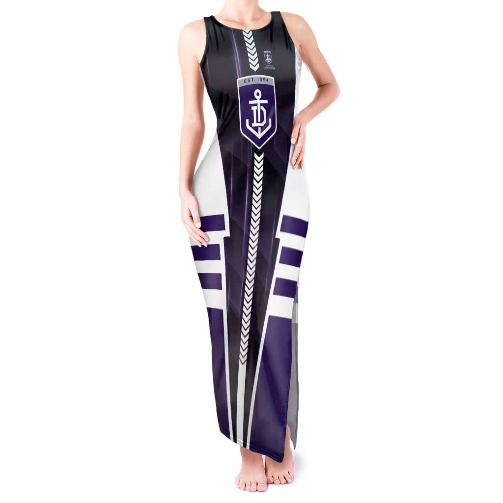 Personalized Fremantle Dockers Tank Maxi Dress Modern Geometric Sports Graphic Style