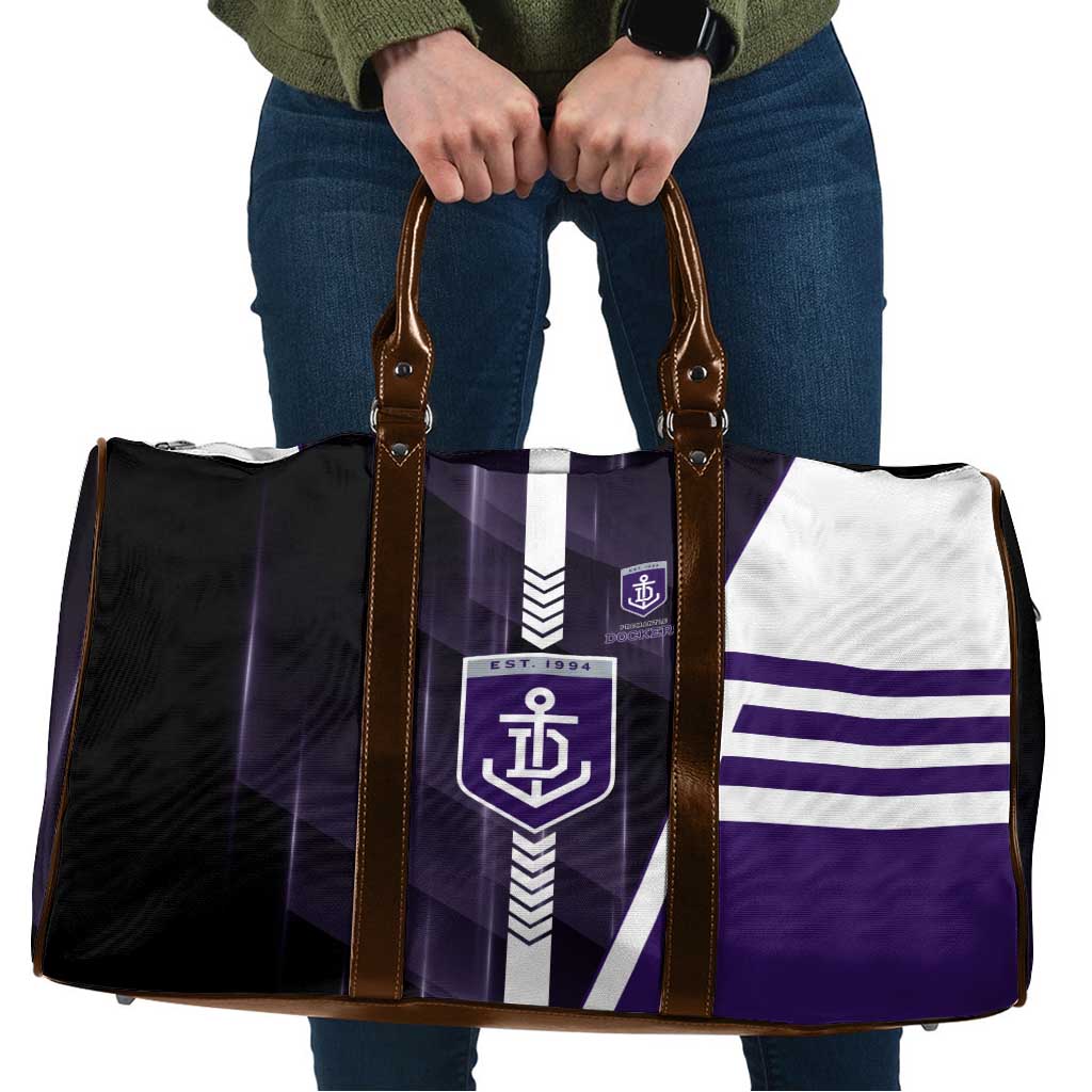 Fremantle Dockers Travel Bag Modern Geometric Sports Graphic Style