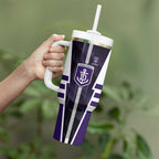 Personalized Fremantle Dockers Tumbler With Handle Modern Geometric Sports Graphic Style