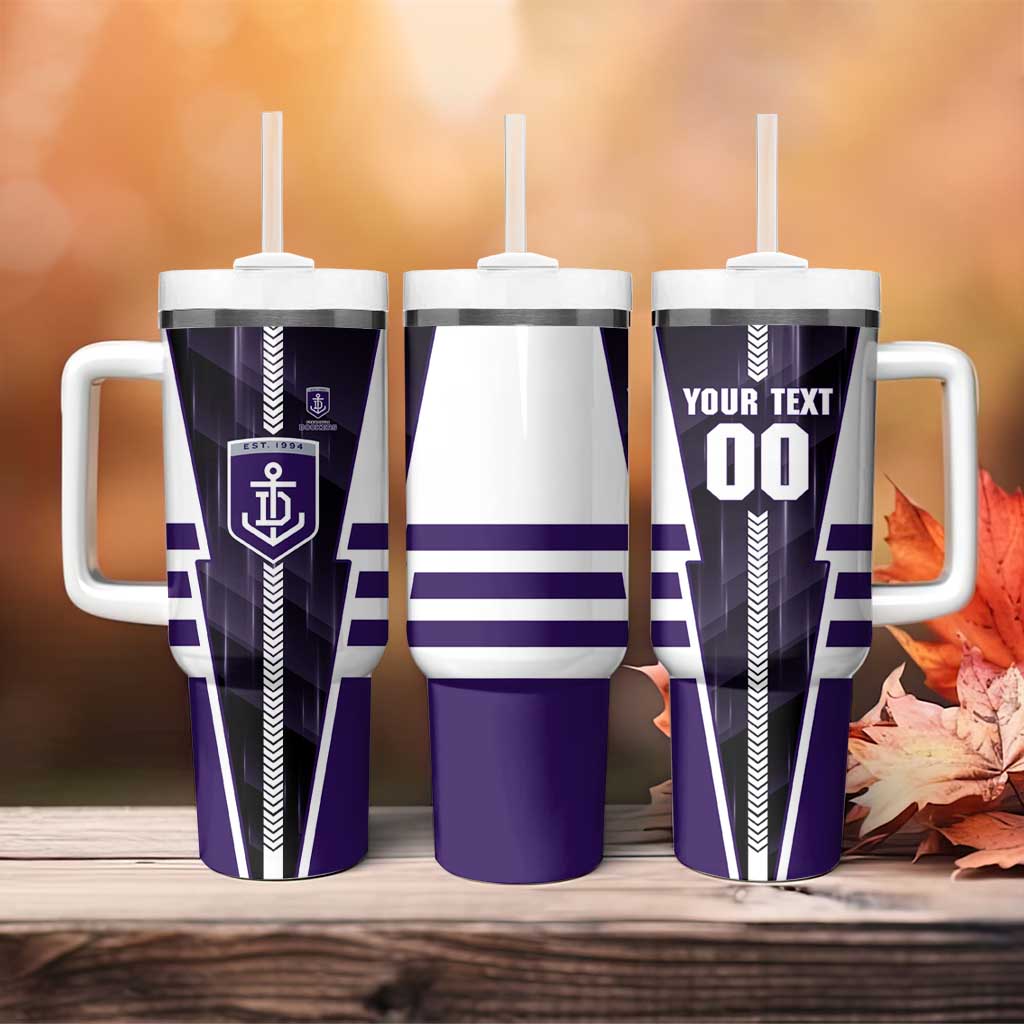 Personalized Fremantle Dockers Tumbler With Handle Modern Geometric Sports Graphic Style