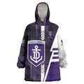 Personalized Fremantle Dockers Wearable Blanket Hoodie Modern Geometric Sports Graphic Style