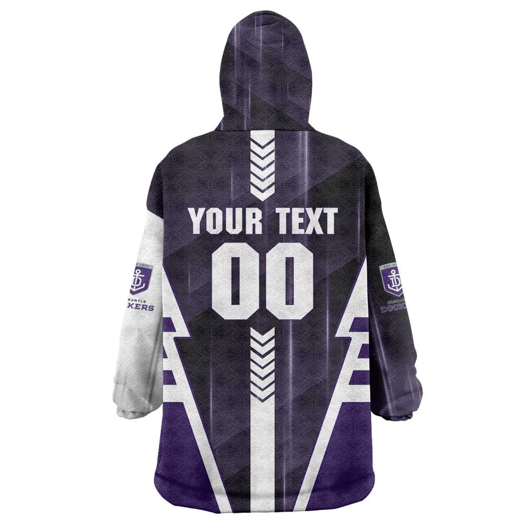 Personalized Fremantle Dockers Wearable Blanket Hoodie Modern Geometric Sports Graphic Style