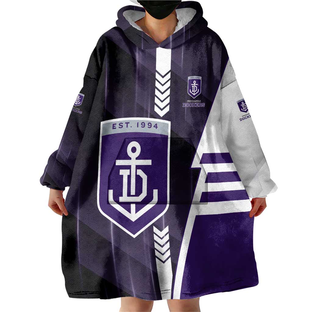 Personalized Fremantle Dockers Wearable Blanket Hoodie Modern Geometric Sports Graphic Style
