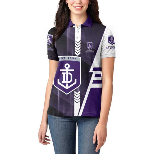 Personalized Fremantle Dockers Women Polo Shirt Modern Geometric Sports Graphic Style