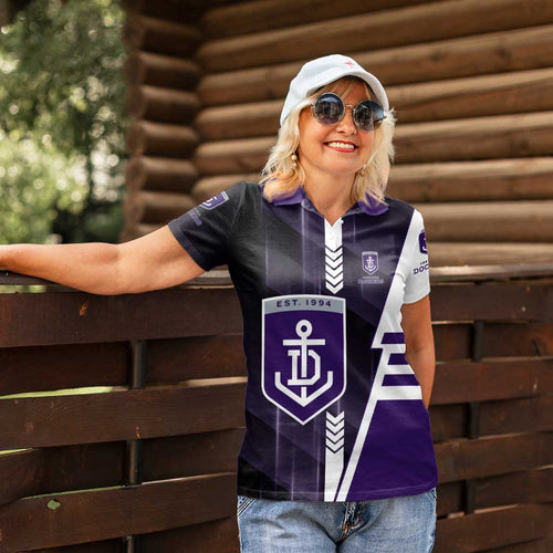 Personalized Fremantle Dockers Women Polo Shirt Modern Geometric Sports Graphic Style