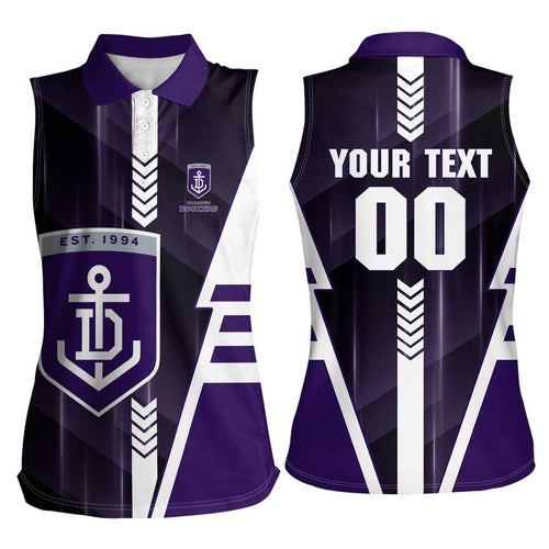 Personalized Fremantle Dockers Women Sleeveless Polo Shirt Modern Geometric Sports Graphic Style