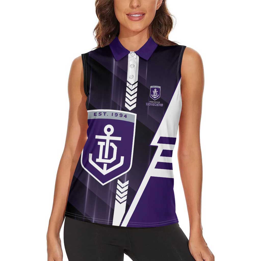 Personalized Fremantle Dockers Women Sleeveless Polo Shirt Modern Geometric Sports Graphic Style