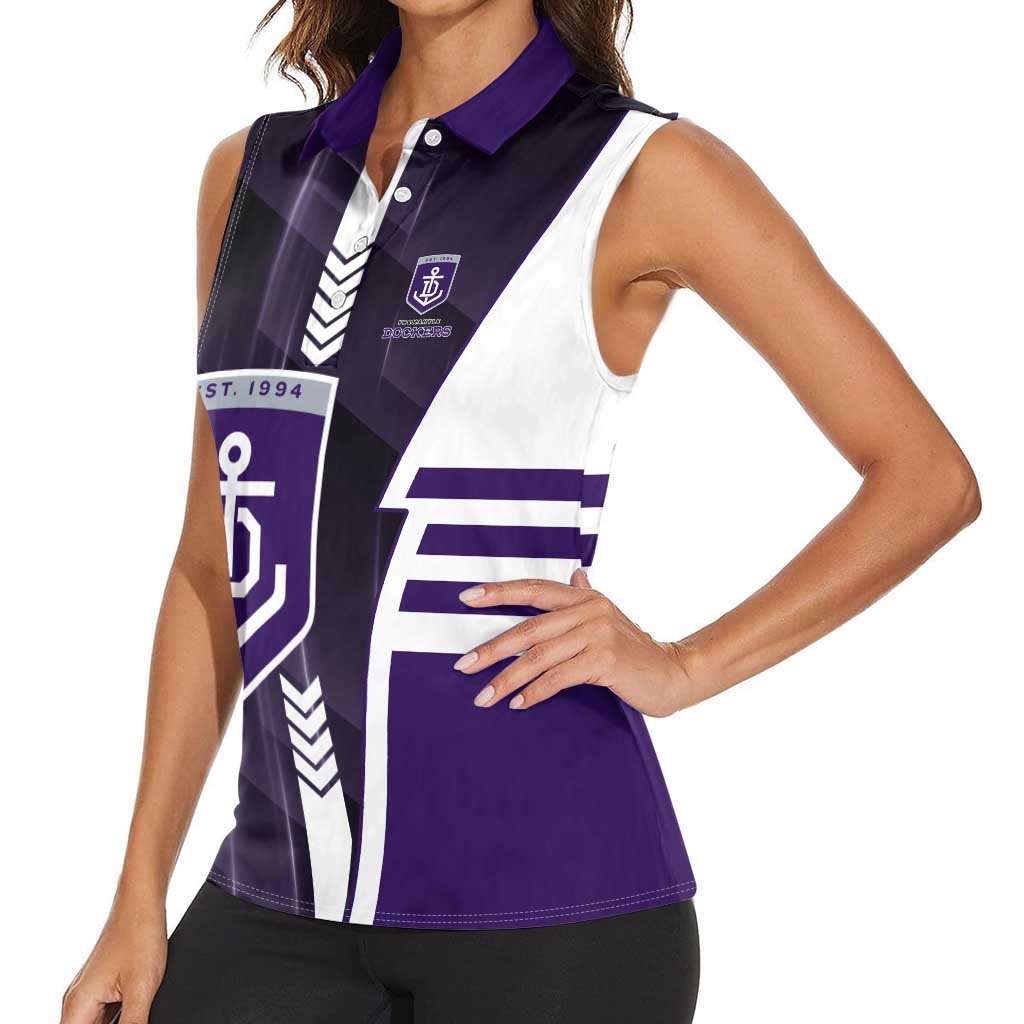 Personalized Fremantle Dockers Women Sleeveless Polo Shirt Modern Geometric Sports Graphic Style
