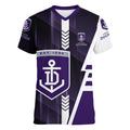 Personalized Fremantle Dockers Women V-Neck T-Shirt Modern Geometric Sports Graphic Style