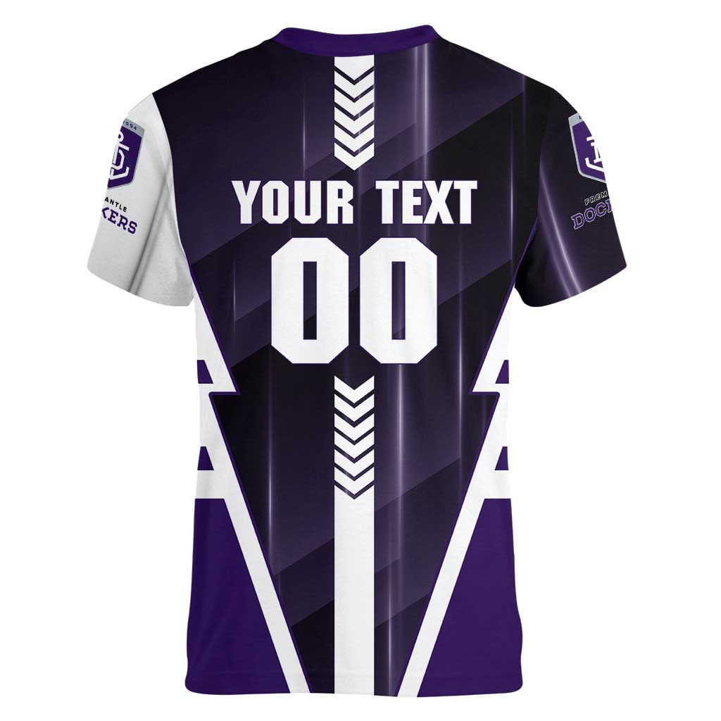 Personalized Fremantle Dockers Women V-Neck T-Shirt Modern Geometric Sports Graphic Style