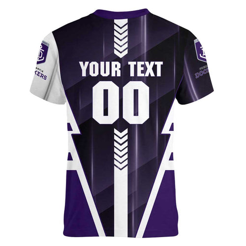 Personalized Fremantle Dockers Women V-Neck T-Shirt Modern Geometric Sports Graphic Style