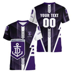 Personalized Fremantle Dockers Women V-Neck T-Shirt Modern Geometric Sports Graphic Style