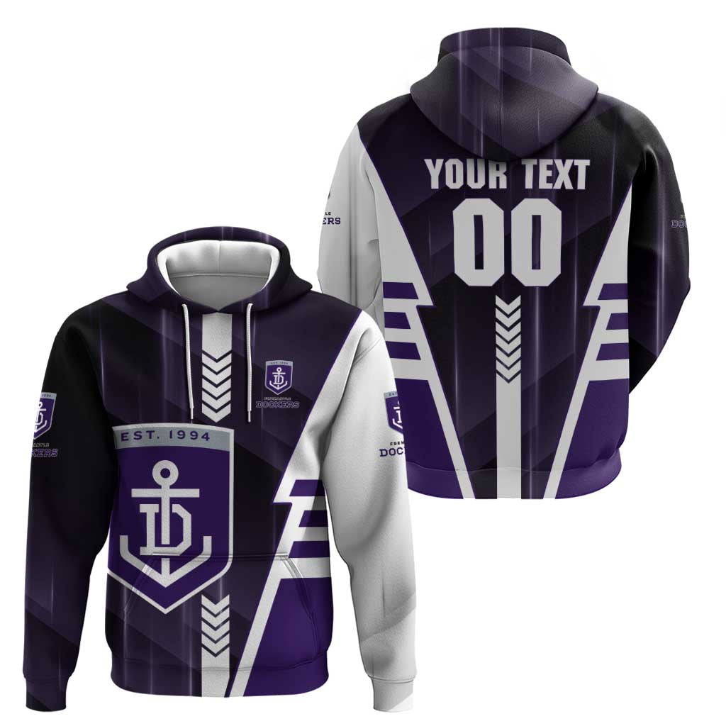 Personalized Fremantle Dockers Zip Hoodie Modern Geometric Sports Graphic Style