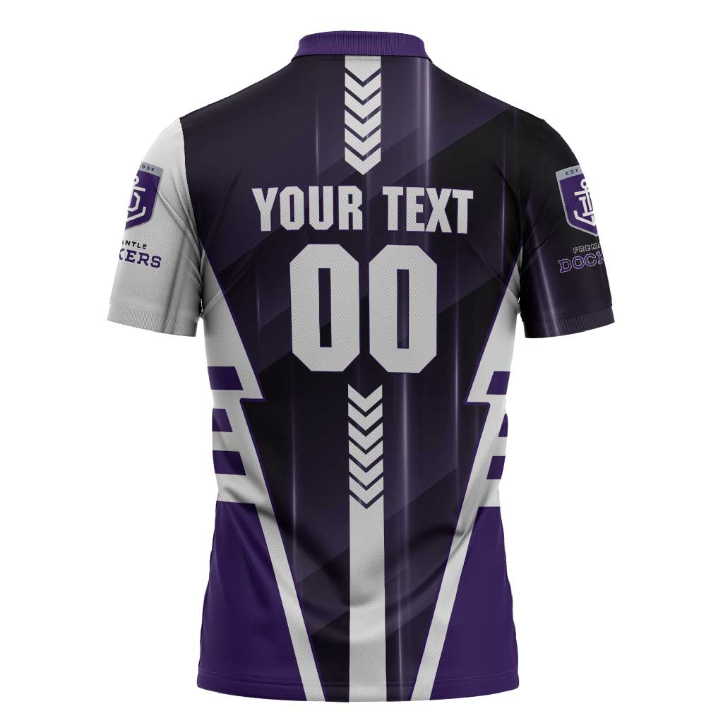 Personalized Fremantle Dockers Zipper Polo Shirt Modern Geometric Sports Graphic Style