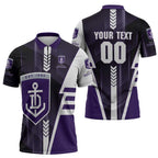 Personalized Fremantle Dockers Zipper Polo Shirt Modern Geometric Sports Graphic Style