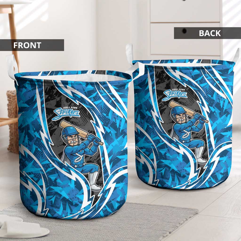 Adelaide Strikers Laundry Basket Flaming Lightning Storm Geometric Sports Mascot Art