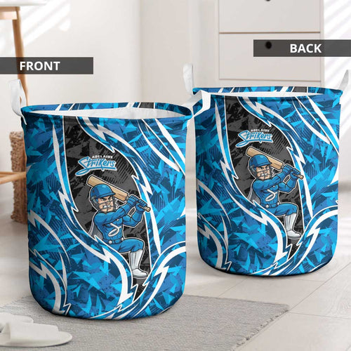 Adelaide Strikers Laundry Basket Flaming Lightning Storm Geometric Sports Mascot Art