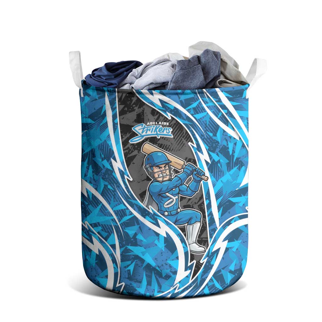 Adelaide Strikers Laundry Basket Flaming Lightning Storm Geometric Sports Mascot Art