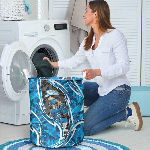 Adelaide Strikers Laundry Basket Flaming Lightning Storm Geometric Sports Mascot Art