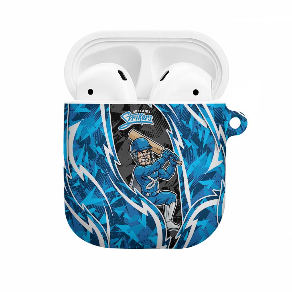 Adelaide Strikers AirPods Case Flaming Lightning Storm Geometric Sports Mascot Art