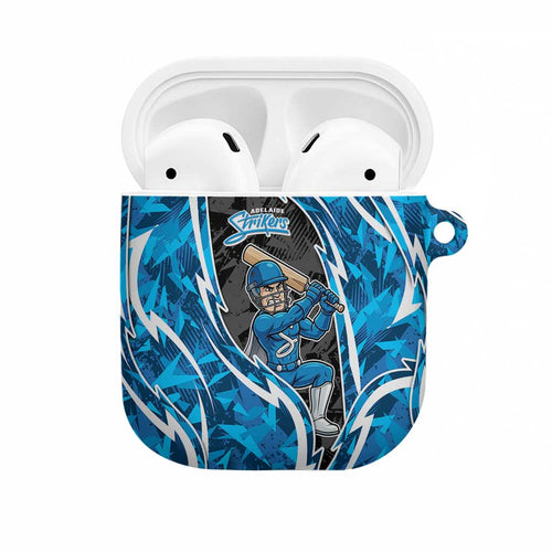 Adelaide Strikers AirPods Case Flaming Lightning Storm Geometric Sports Mascot Art