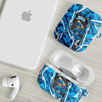 Adelaide Strikers AirPods Case Flaming Lightning Storm Geometric Sports Mascot Art