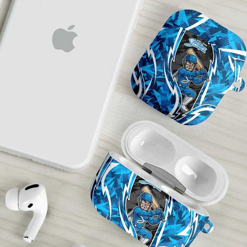 Adelaide Strikers AirPods Case Flaming Lightning Storm Geometric Sports Mascot Art