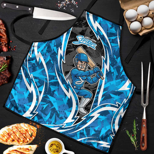 Adelaide Strikers Apron Flaming Lightning Storm Geometric Sports Mascot Art