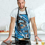Adelaide Strikers Apron Flaming Lightning Storm Geometric Sports Mascot Art