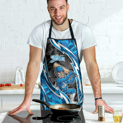 Adelaide Strikers Apron Flaming Lightning Storm Geometric Sports Mascot Art